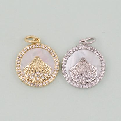 18K Gold Filled Shell Charm Pendant for Jewelry Making
