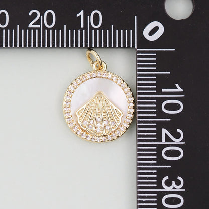 18K Gold Filled Shell Charm Pendant for Jewelry Making