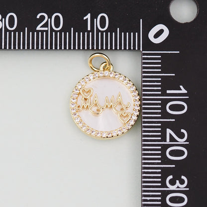 Gold Mama Charms,18K Gold Filled Mama Pendant,Mama Charm Bracelet Necklace for DIY Jewelry Making Supply