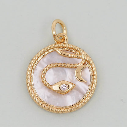 Gold Snake charms,18K Gold Filled CZ Snake Pendant,Snake Charms Bracelet Necklace for DIY Jewelry Making Supply