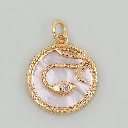 Gold Snake charms,18K Gold Filled CZ Snake Pendant,Snake Charms Bracelet Necklace for DIY Jewelry Making Supply
