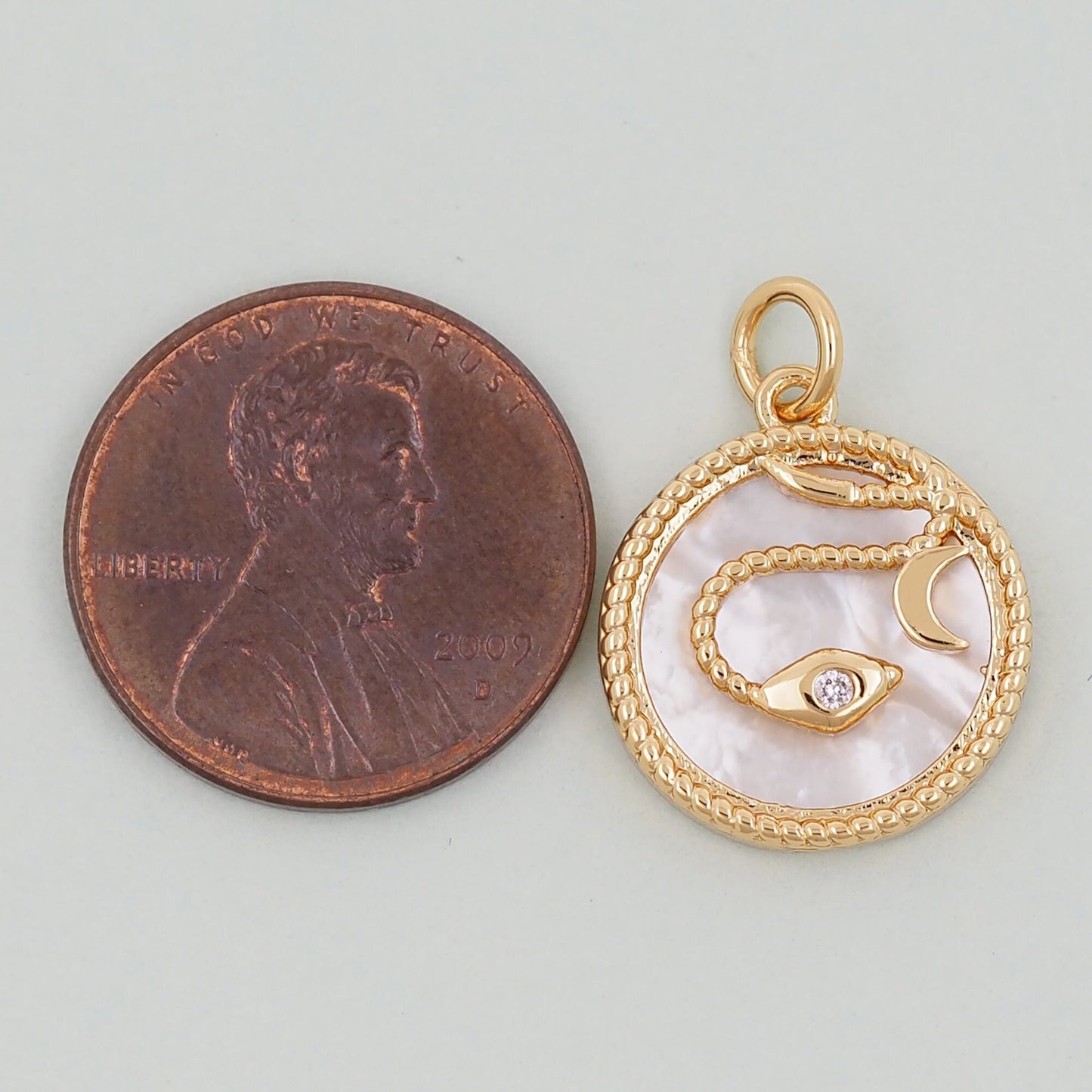 Gold Snake charms,18K Gold Filled CZ Snake Pendant,Snake Charms Bracelet Necklace for DIY Jewelry Making Supply