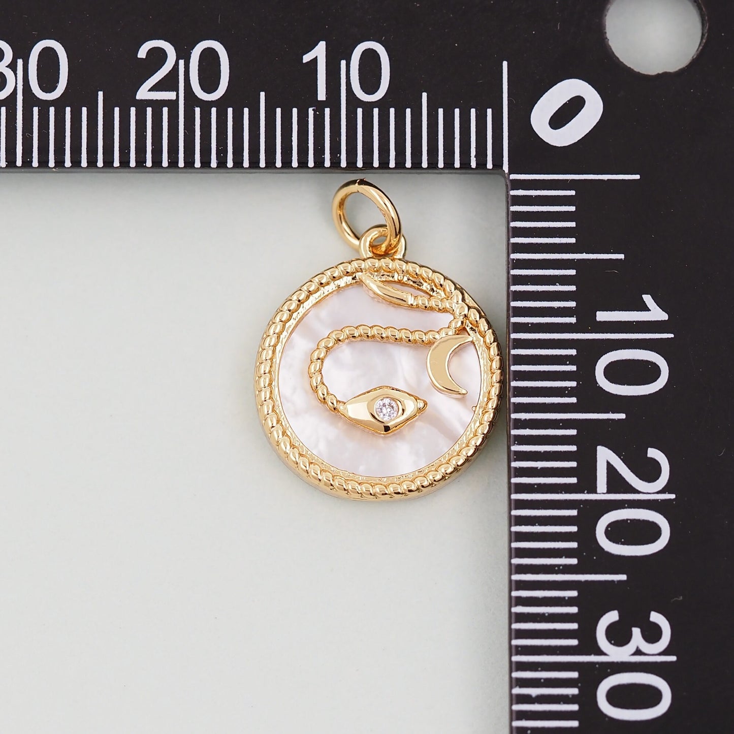 Gold Snake charms,18K Gold Filled CZ Snake Pendant,Snake Charms Bracelet Necklace for DIY Jewelry Making Supply