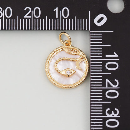 Gold Snake charms,18K Gold Filled CZ Snake Pendant,Snake Charms Bracelet Necklace for DIY Jewelry Making Supply