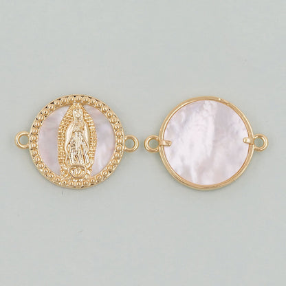 Gold Our Lady of Guadalupe Charms,18K Gold Filled virgin mary Pendant Charm Bracelet Necklace for DIY Jewelry Making Supply