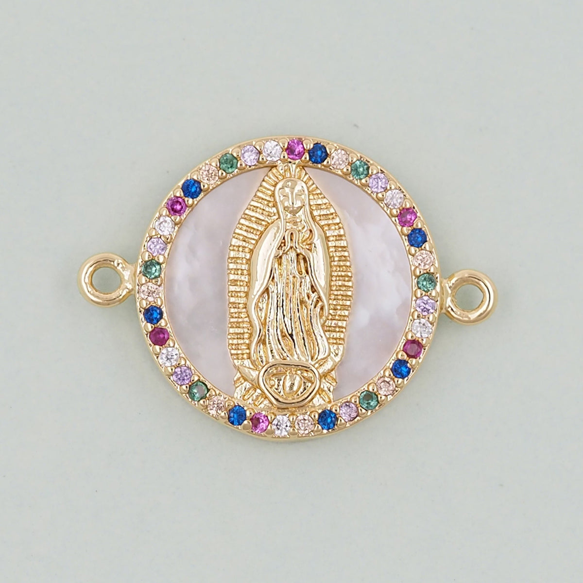Gold Our Lady of Guadalupe Charms,18K Gold Filled virgin mary Pendant Charm Bracelet Necklace for DIY Jewelry Making Supply