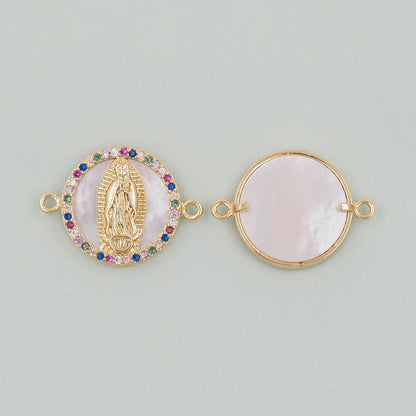 Gold Our Lady of Guadalupe Charms,18K Gold Filled virgin mary Pendant Charm Bracelet Necklace for DIY Jewelry Making Supply