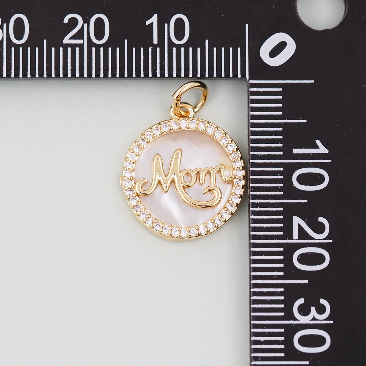 Gold Mom Charms,18K Gold Filled Shell Mom Pendant,Mom Charm Bracelet Necklace for DIY Jewelry Making Supply