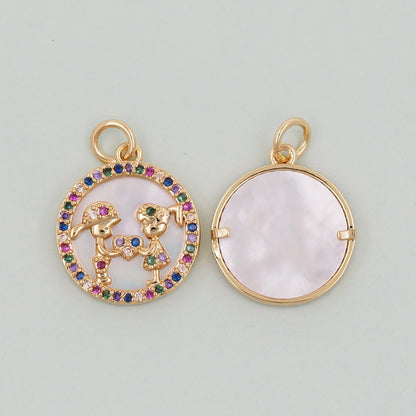 18K Gold Filled Boy Girl Pendant,Boy Girl Charm Bracelet Necklace for DIY Jewelry Making Supply