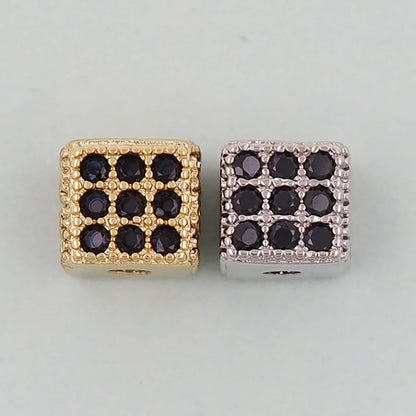 18K Gold Filled Square Spacer Beads 6 mm for Jewelry Making