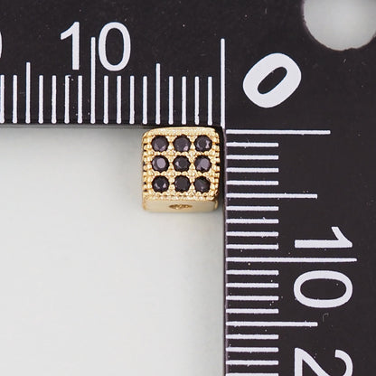 18K Gold Filled Square Spacer Beads 6 mm for Jewelry Making