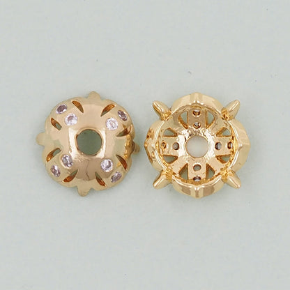 Gold  Flower Beads Charms,18K Gold Filled Flower spacer beads Bracelet Necklace for DIY Jewelry Making Supply