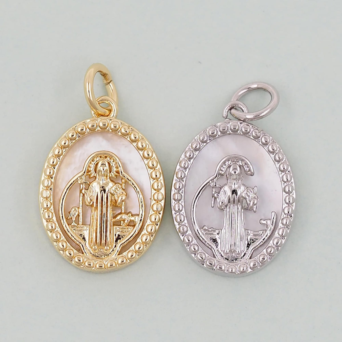 Gold Our Lady of Guadalupe Charms,18K Gold Filled virgin mary Pendant Charm Bracelet Necklace for DIY Jewelry Making Supply