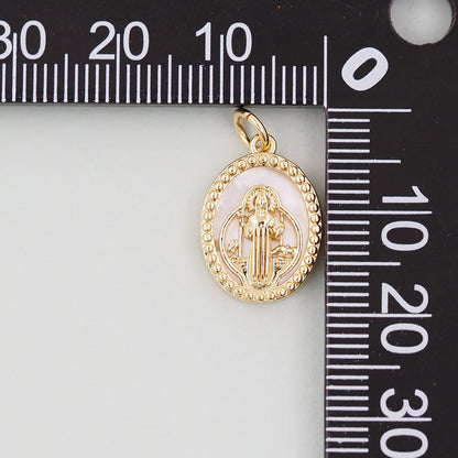 Gold Our Lady of Guadalupe Charms,18K Gold Filled virgin mary Pendant Charm Bracelet Necklace for DIY Jewelry Making Supply