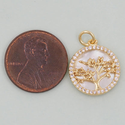 Gold tree of Life Charms,18K Gold Filled tree of Life Pendant,Silver tree of Life Charm Bracelet Necklace for DIY Jewelry Mak