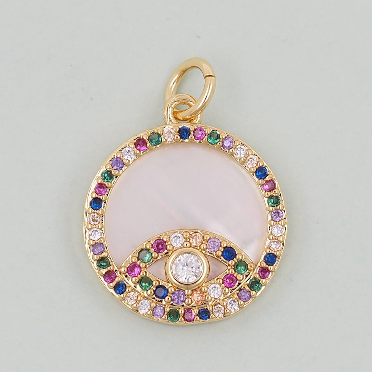 Gold Evil Eye Charms,18K Gold Filled Evil Eye Pendant,Evil Eye Charm Bracelet Necklace for DIY Jewelry Making Supply