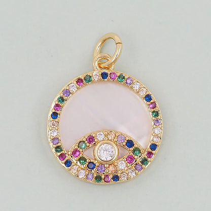 Gold Evil Eye Charms,18K Gold Filled Evil Eye Pendant,Evil Eye Charm Bracelet Necklace for DIY Jewelry Making Supply