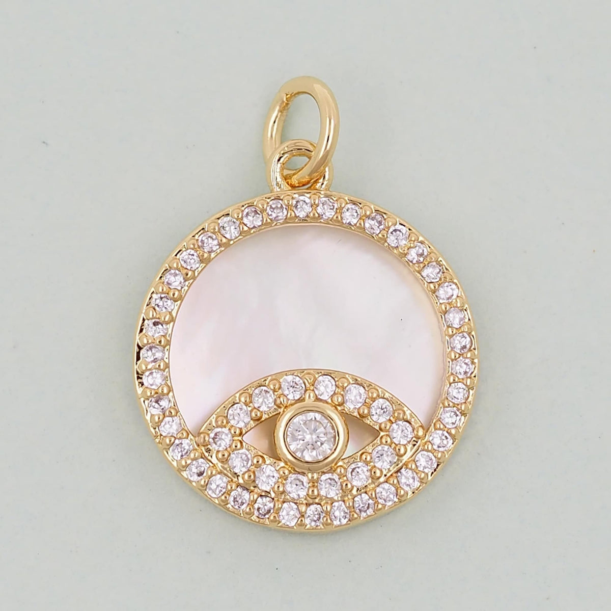 Gold Evil Eye Charms,18K Gold Filled Evil Eye Pendant,Evil Eye Charm Bracelet Necklace for DIY Jewelry Making Supply