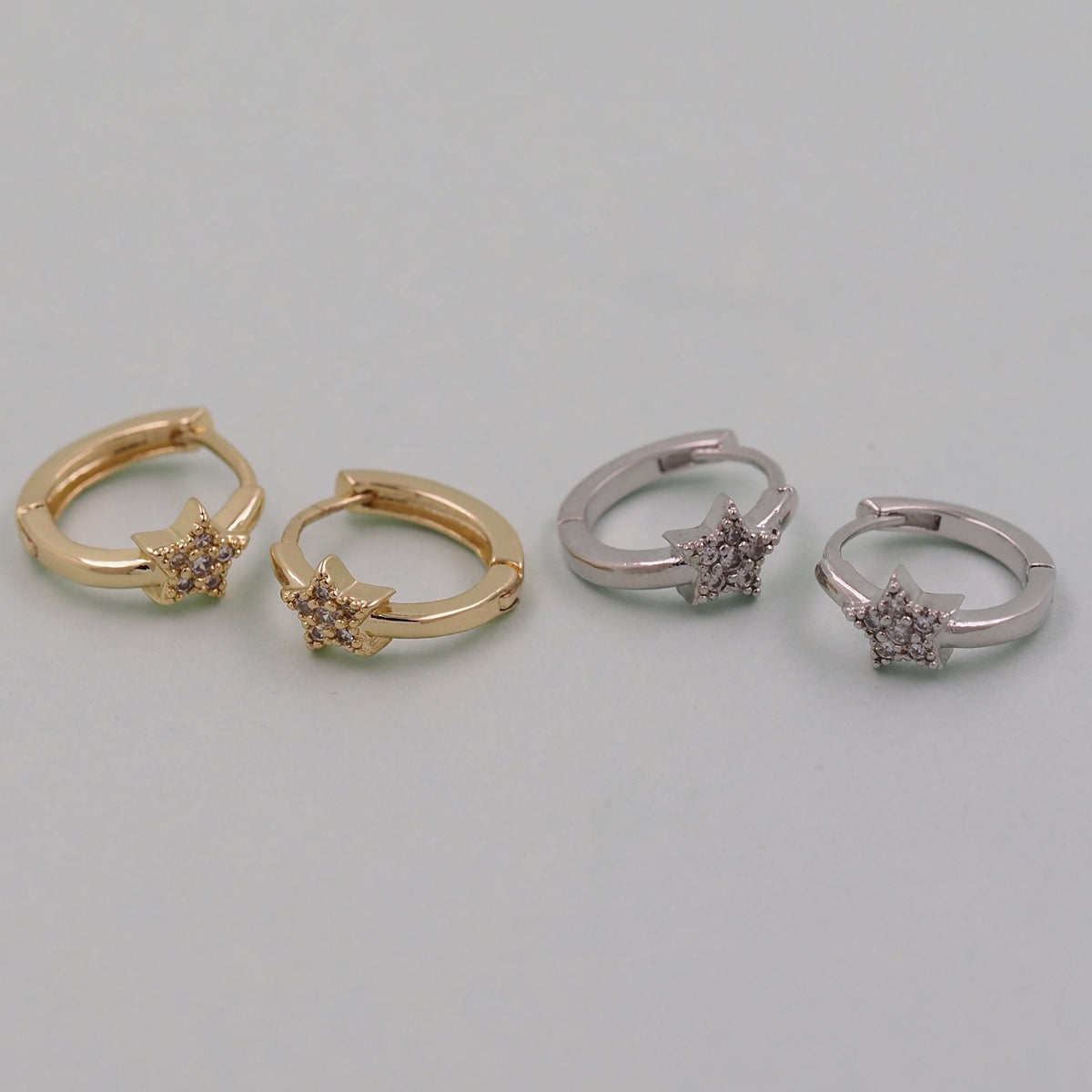 18K Gold Filled Star Huggie Hoop Earrings for Jewelry Making