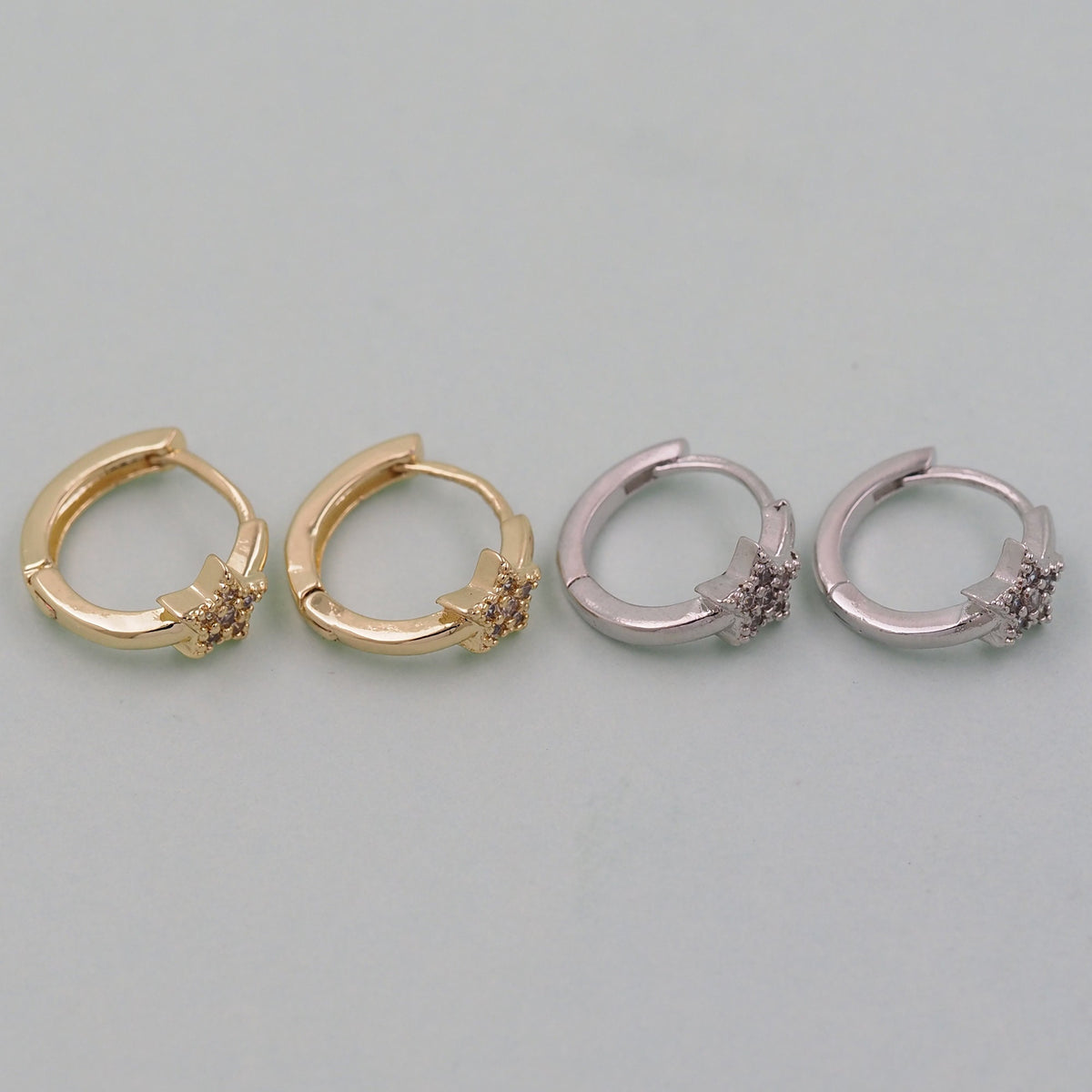 18K Gold Filled Star Huggie Hoop Earrings for Jewelry Making
