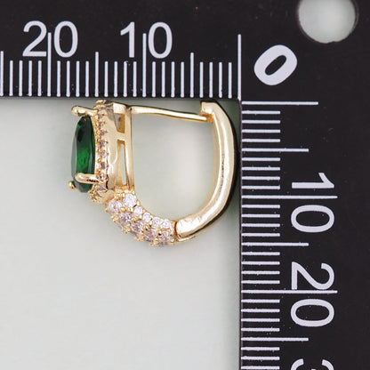 18K Gold Filled Crystal Teardrop Huggie Hoop Earrings for Jewelry Making