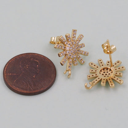 18K Gold Filled Sun Charm Pendant for Jewelry Making
