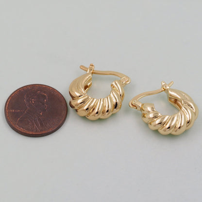 1pair 18K Gold Filled croissant Hoops Earrings,Gold Earrings,Dainty Hoops Huggie,Gold Huggies Hoop Earrings