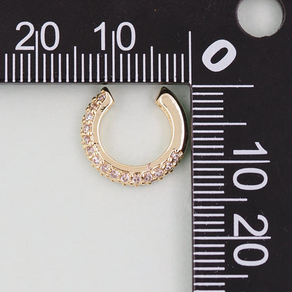 1pair 18K Gold Filled Dainty Hoop Earrings,CZ Ear Cuff No Piercing,Cartilage Earring,Ear Wrap Earrings