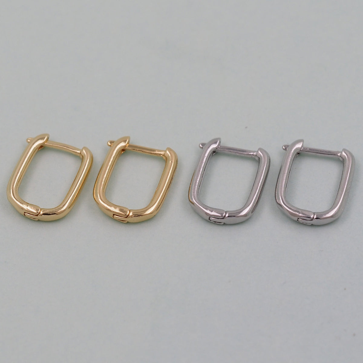 18K Gold Filled Oval Huggie Hoop Earrings for Jewelry Making