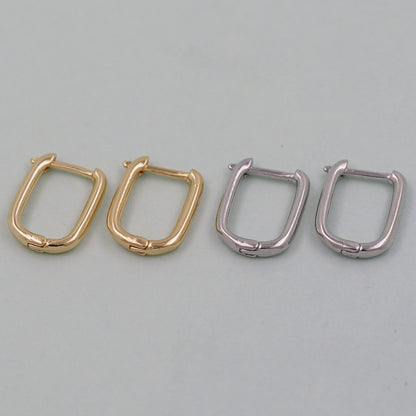 18K Gold Filled Oval Huggie Hoop Earrings for Jewelry Making