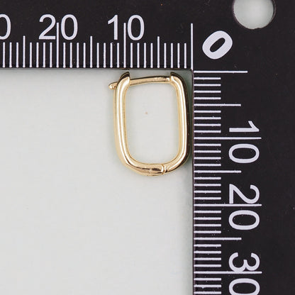 18K Gold Filled Oval Huggie Hoop Earrings for Jewelry Making