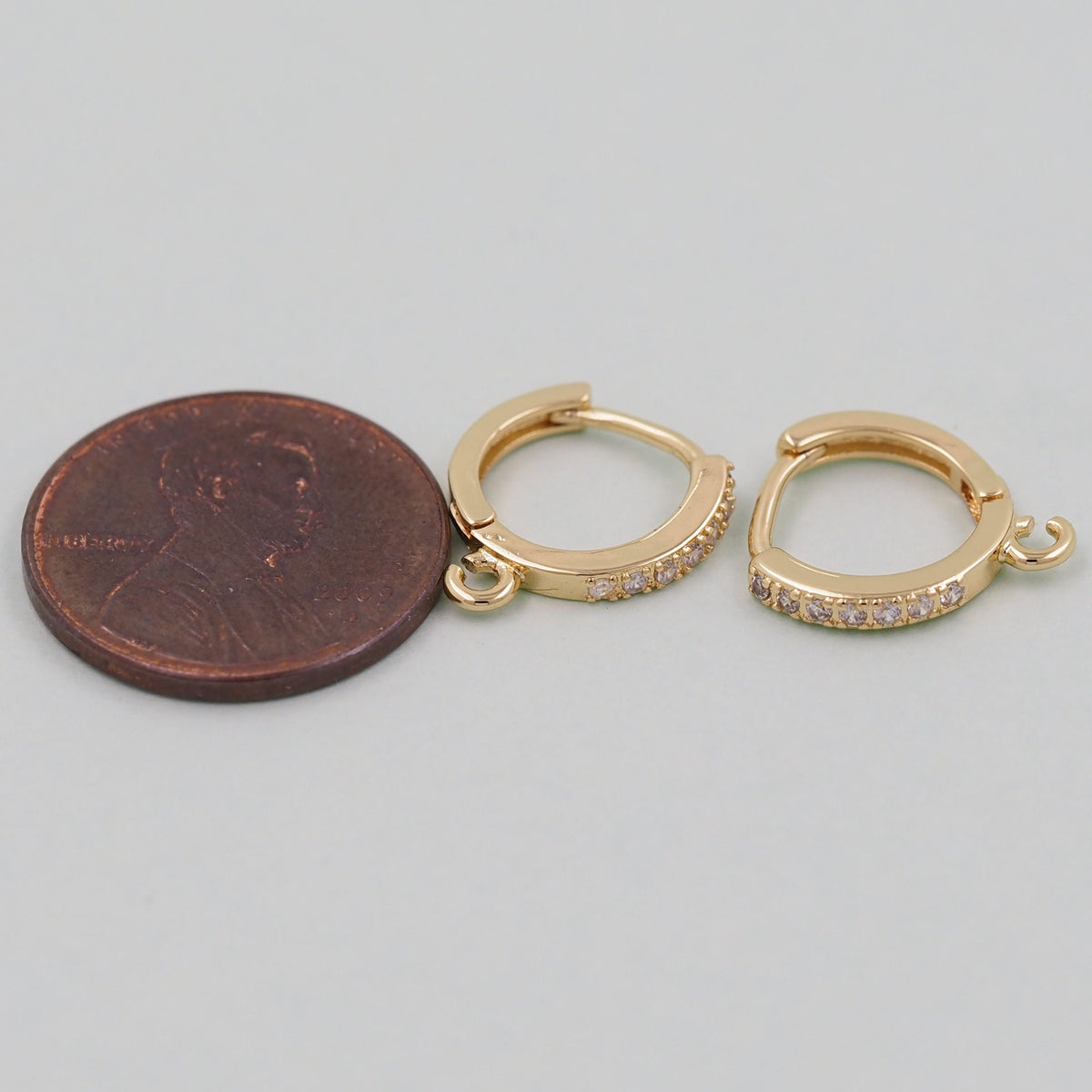 1pair 18K Gold Filled Hoops earring components,Gold Earrings,Dainty Hoops Huggie,Gold Huggies Hoop Earrings