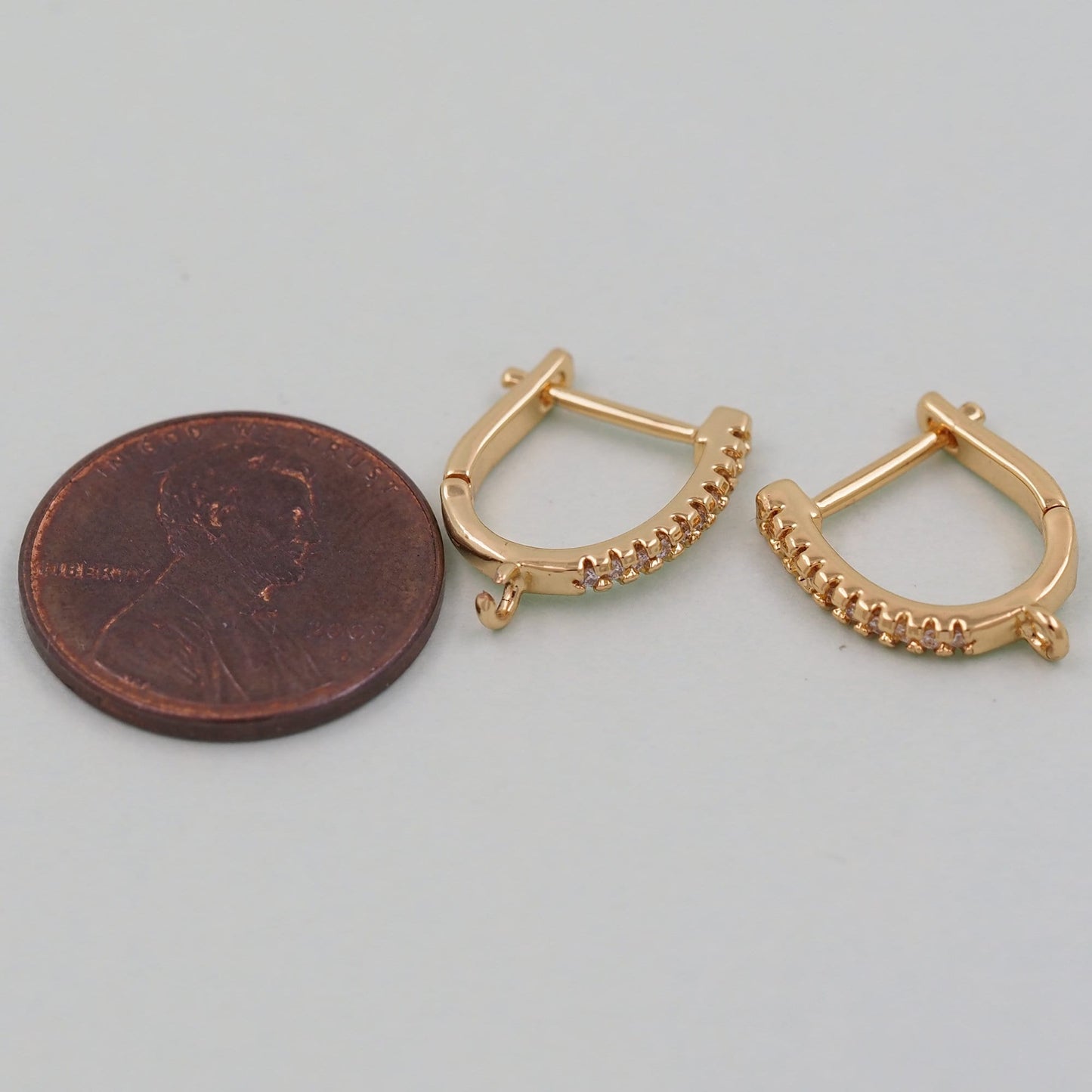 1pair 18K Gold Filled Hoops earring components,Gold U Earrings,Dainty Hoops Huggie,Gold Huggies Hoop Earrings