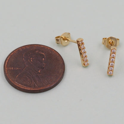1pair 18K Gold Filled strip bar Earrings,Gold Earrings,Dainty  Earrings