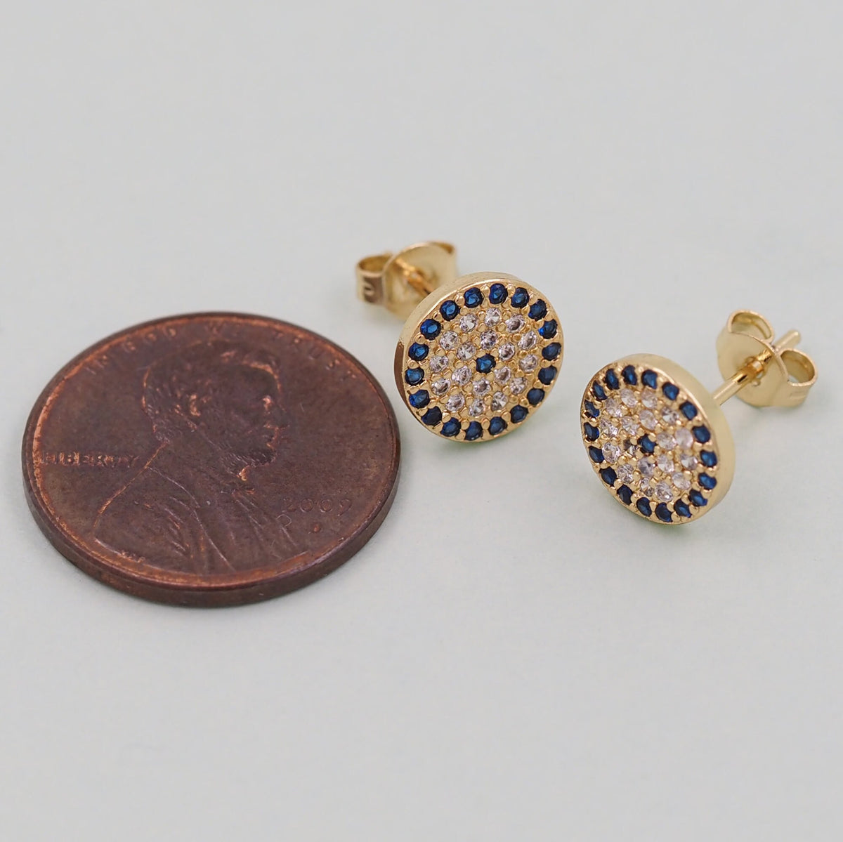 1pair 18K Gold Filled Evil Eye Earrings,Gold Earrings,Dainty Earrings