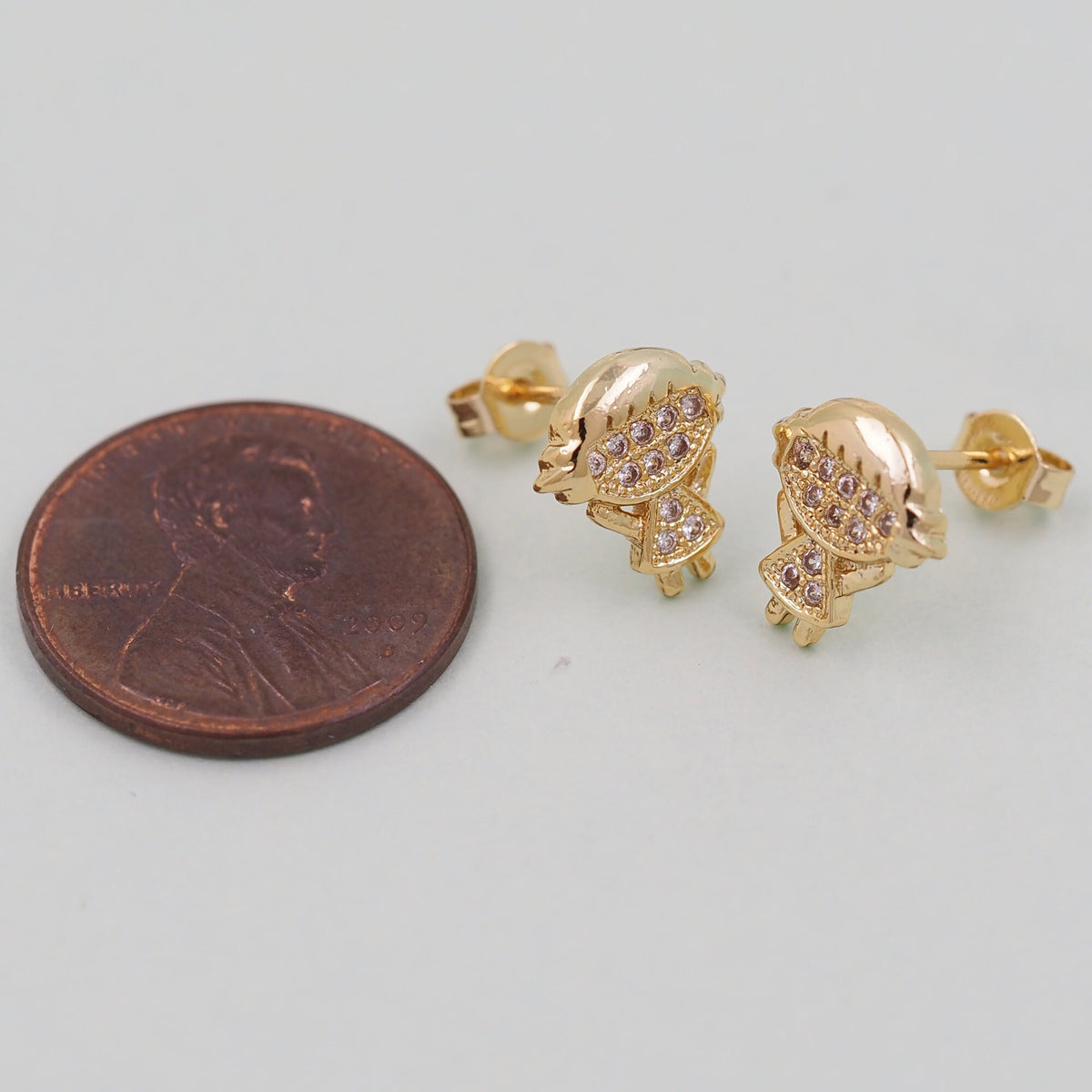 1pair 18K Gold Filled Girl Earrings,Gold Earrings,Dainty Earrings