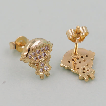 1pair 18K Gold Filled Girl Earrings,Gold Earrings,Dainty Earrings
