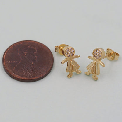 1pair 18K Gold Filled Girl Earrings,Gold Earrings,Dainty Earrings