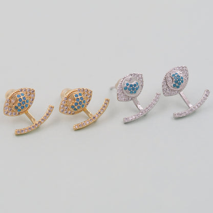 1pair 18K Gold Filled Evil EYE Earrings,Gold Earrings,Dainty Earrings