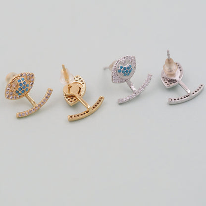 1pair 18K Gold Filled Evil EYE Earrings,Gold Earrings,Dainty Earrings