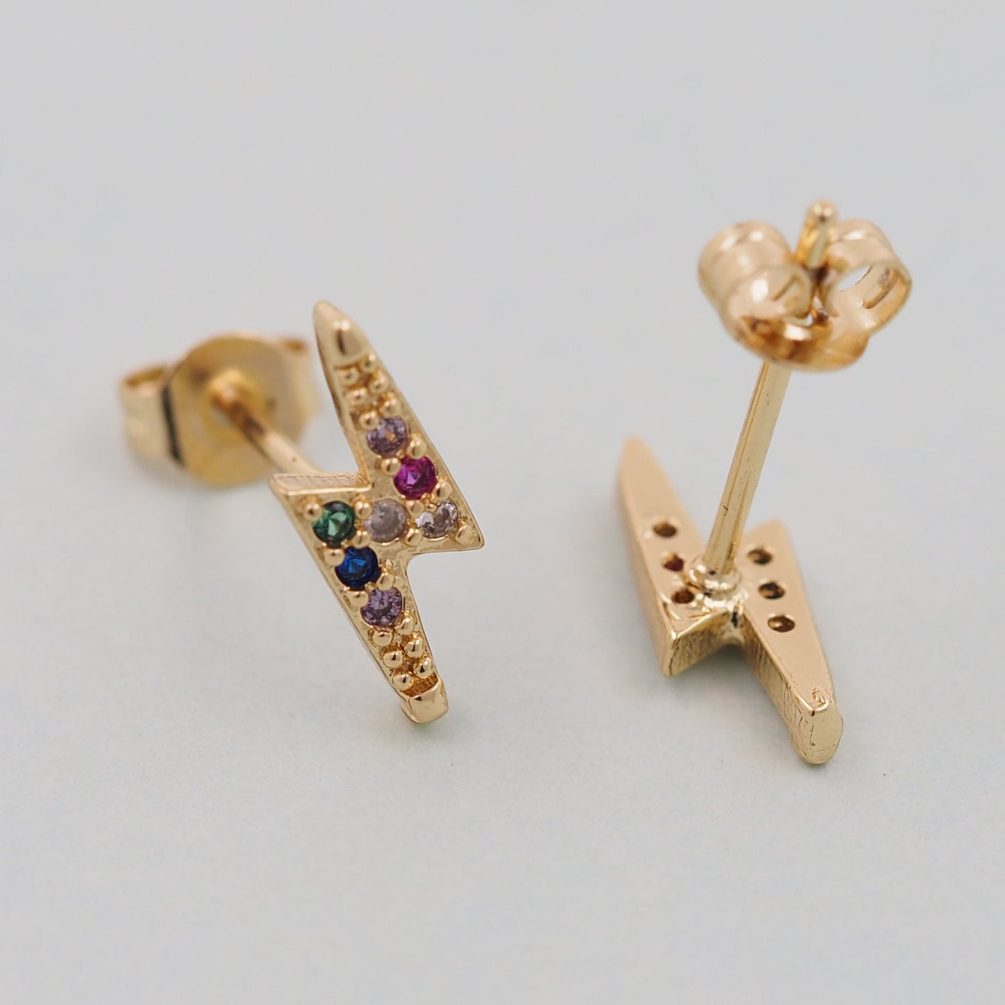 1pair 18K Gold Filled lightning Earrings,Gold Earrings,Dainty Earrings