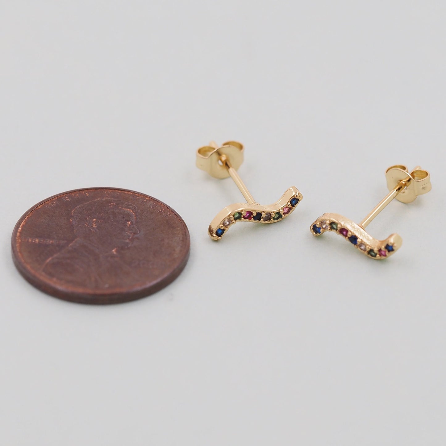 1pair 18K Gold Filled wave Earrings,Gold Earrings,Dainty Earrings