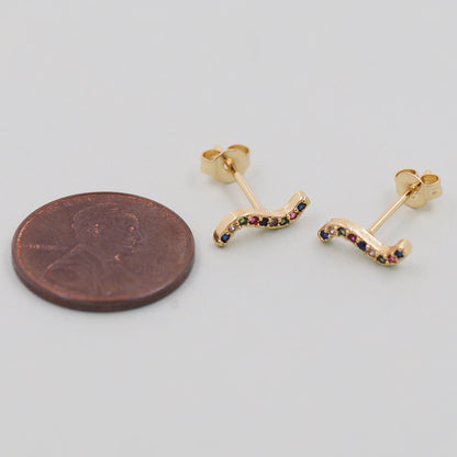 1pair 18K Gold Filled wave Earrings,Gold Earrings,Dainty Earrings