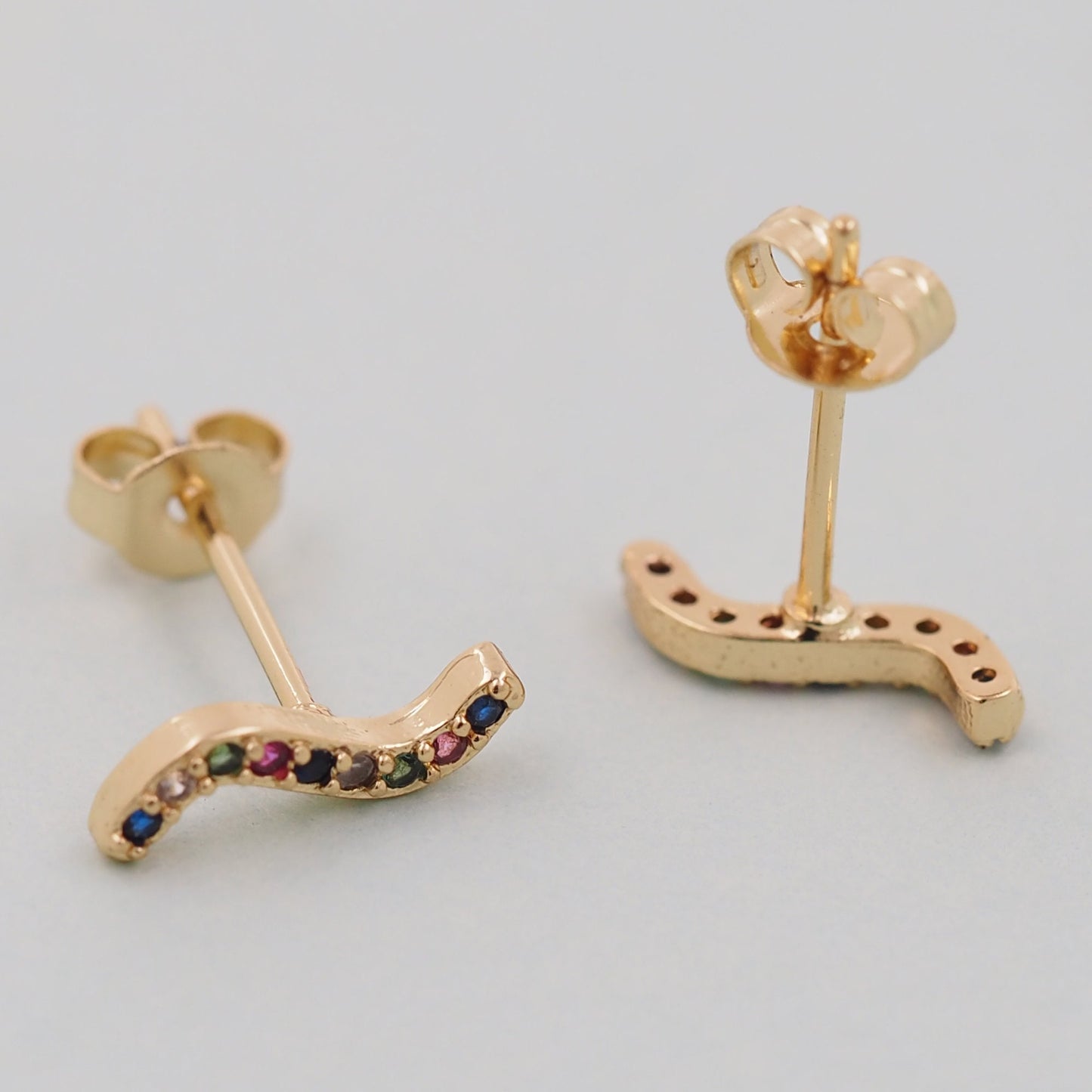 1pair 18K Gold Filled wave Earrings,Gold Earrings,Dainty Earrings
