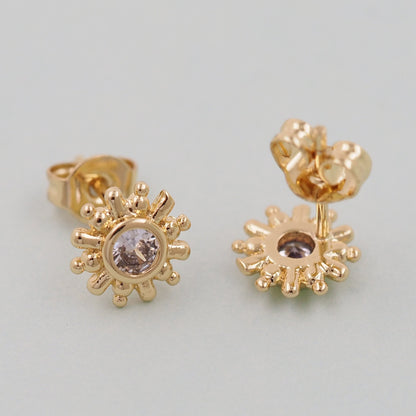 18K Gold Filled Sun Hoop Earrings for Jewelry Making