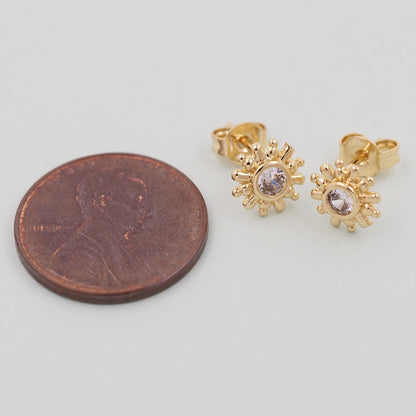 1pair 18K Gold Filled Sun Earrings,Gold Earrings,Dainty Earrings