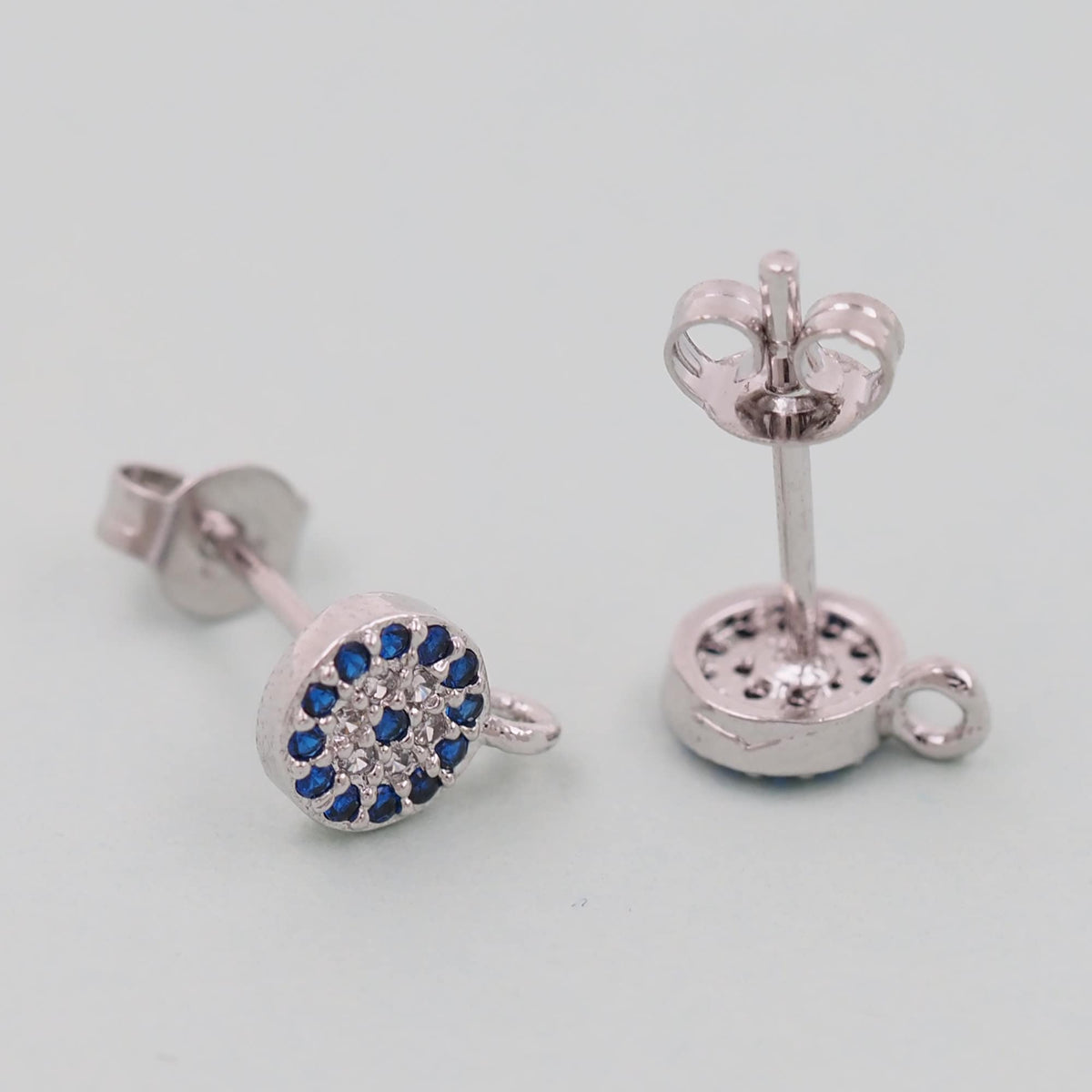 1pair 18K Gold Filled Evil Eye Earrings,Gold Round Earrings,Dainty Earrings