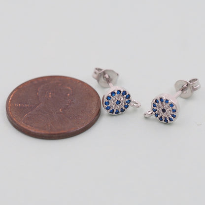 18K Gold Filled Evil Eye Charm Pendant for Jewelry Making