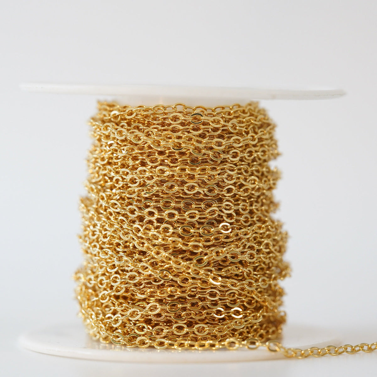 Gold Oval Chain,18K Gold Filled Rectangle Chain for Necklace Bracelet DIY Jewelry Making Supply 2mm