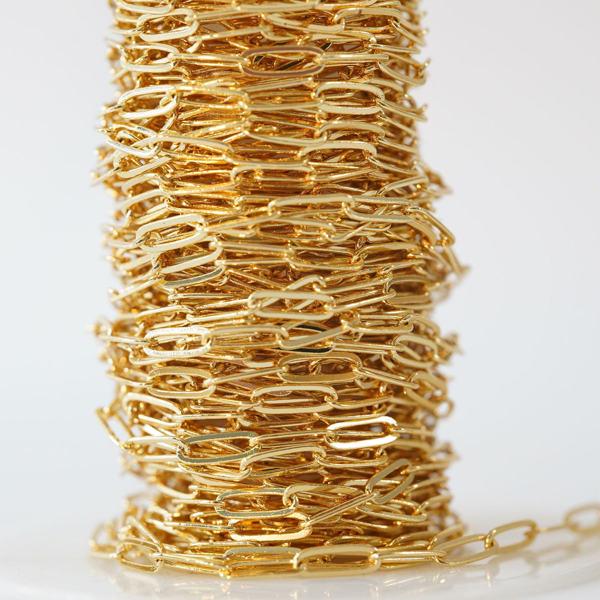 18K Gold Filled Oval Paperclip Chain 9 mm, 3.28 ft for Jewelry Making